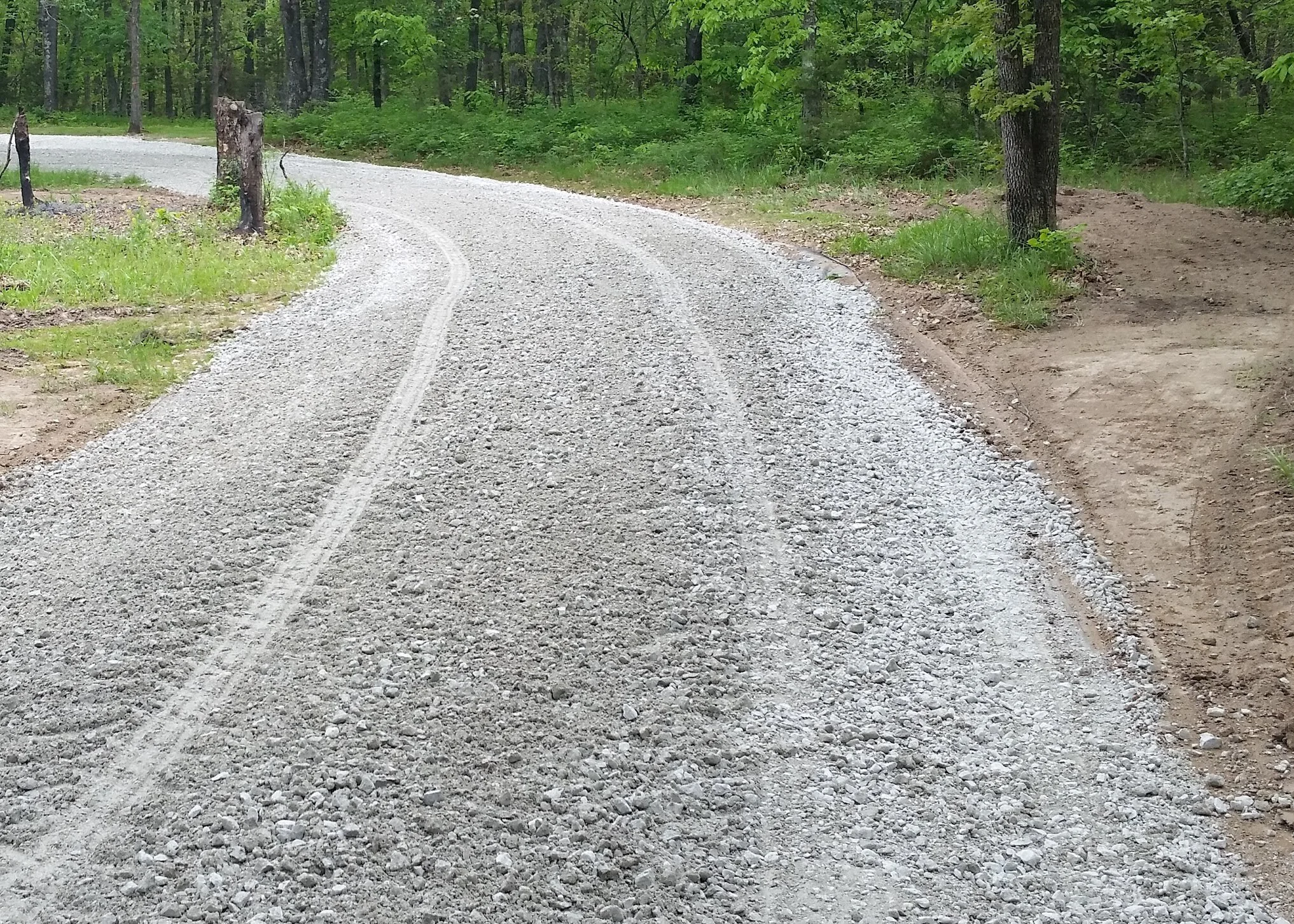 Finished gravel driveway